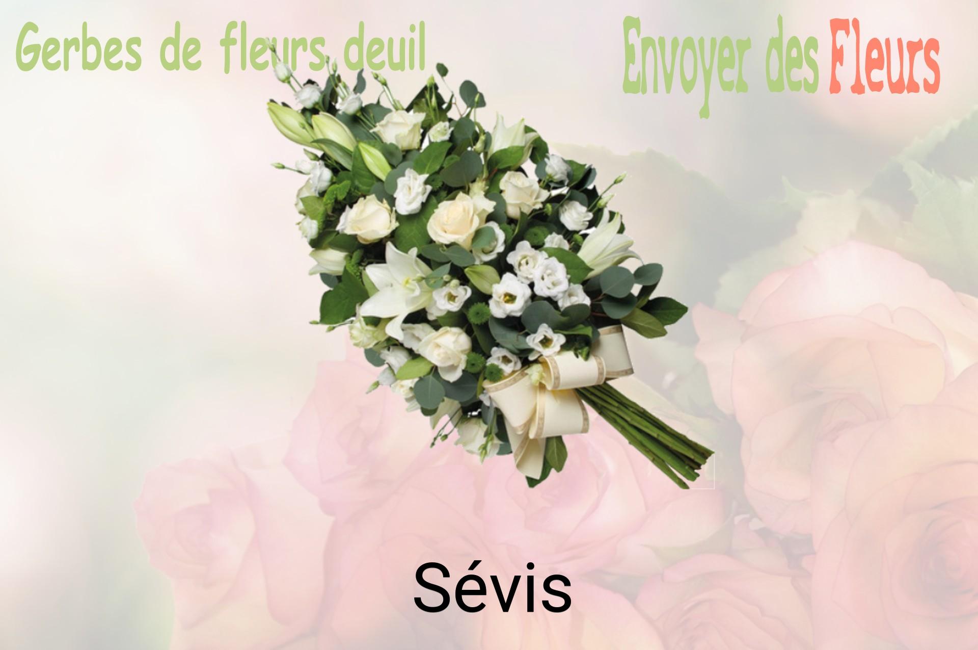 Gerbe de fleurs de deuil livrée à Sévis